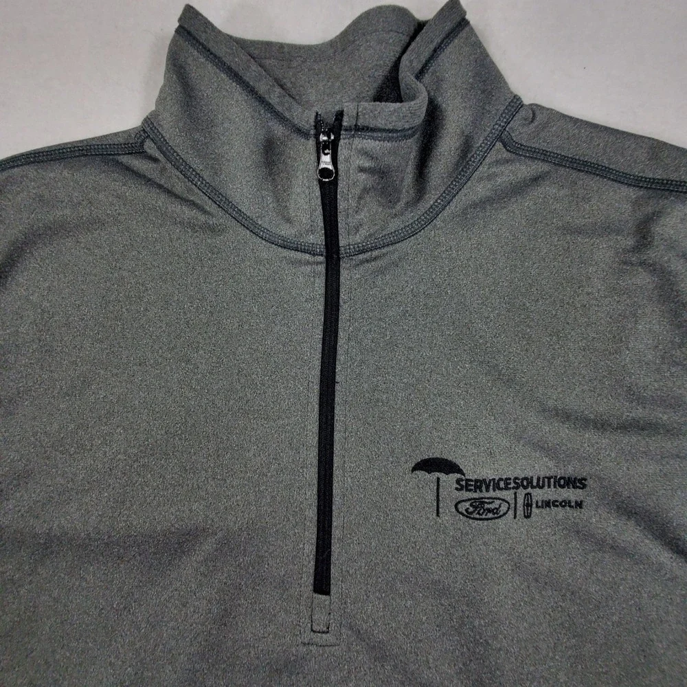 The North Face 1/4 Zip‎ Pullover Gray Ford Lincoln Service Solutions Mens Large